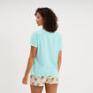 Ensemble pyjama short coton Stitch bleu turquoise femme