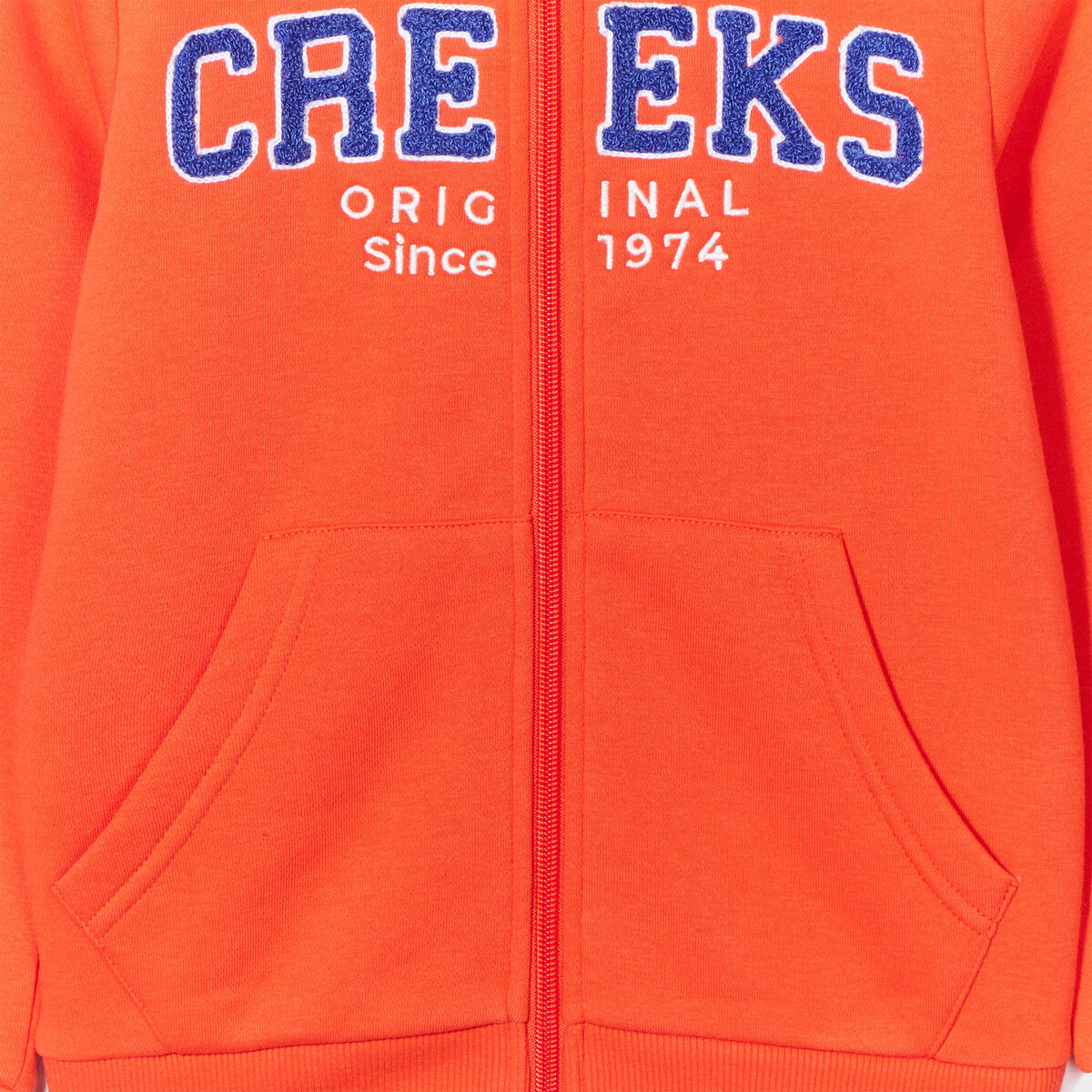 Sweat zippé à capuche Creeks orange garçon