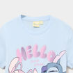 T-shirt manches courtes coton Stitch bleu clair fille
