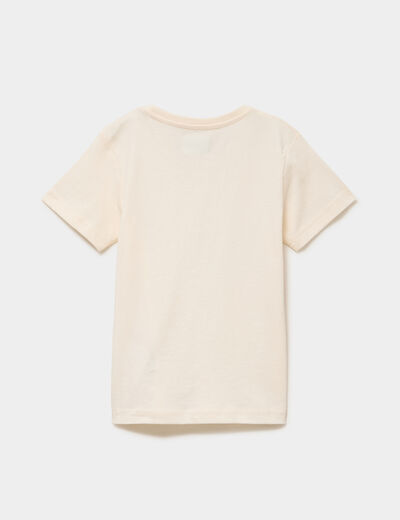 T-shirt manches courtes coton Kappa ivoire fille