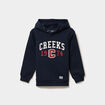 Sweat hoodie 1 poche oversize bleu marine gar&ccedil;on