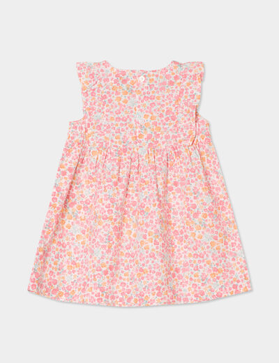 Robe patineuse avec volants coton Creeks ecru bébé fille