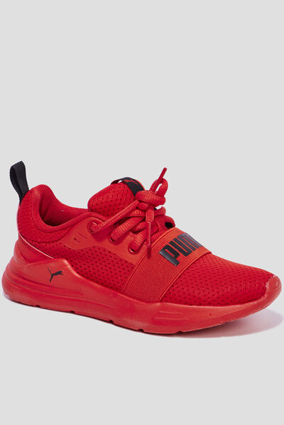 Baskets running à lacets Puma Wired Run rouge garçon