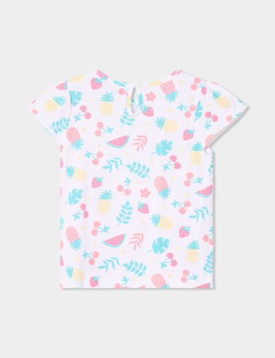 Ensemble 2 pièces t-shirt et short coton blanc bébé fille