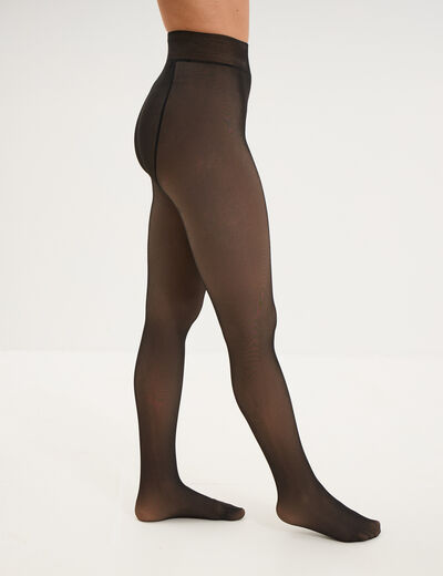 Collant polaire effet transparent 200D noir femme