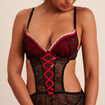 Combinette avec laçage en dentelle noir femme