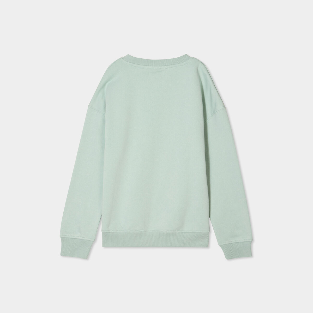 Sweat oversize manches longues col rond vert pastel garçon