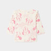 T-shirt coton manches longues Minnie blanc bébé fille