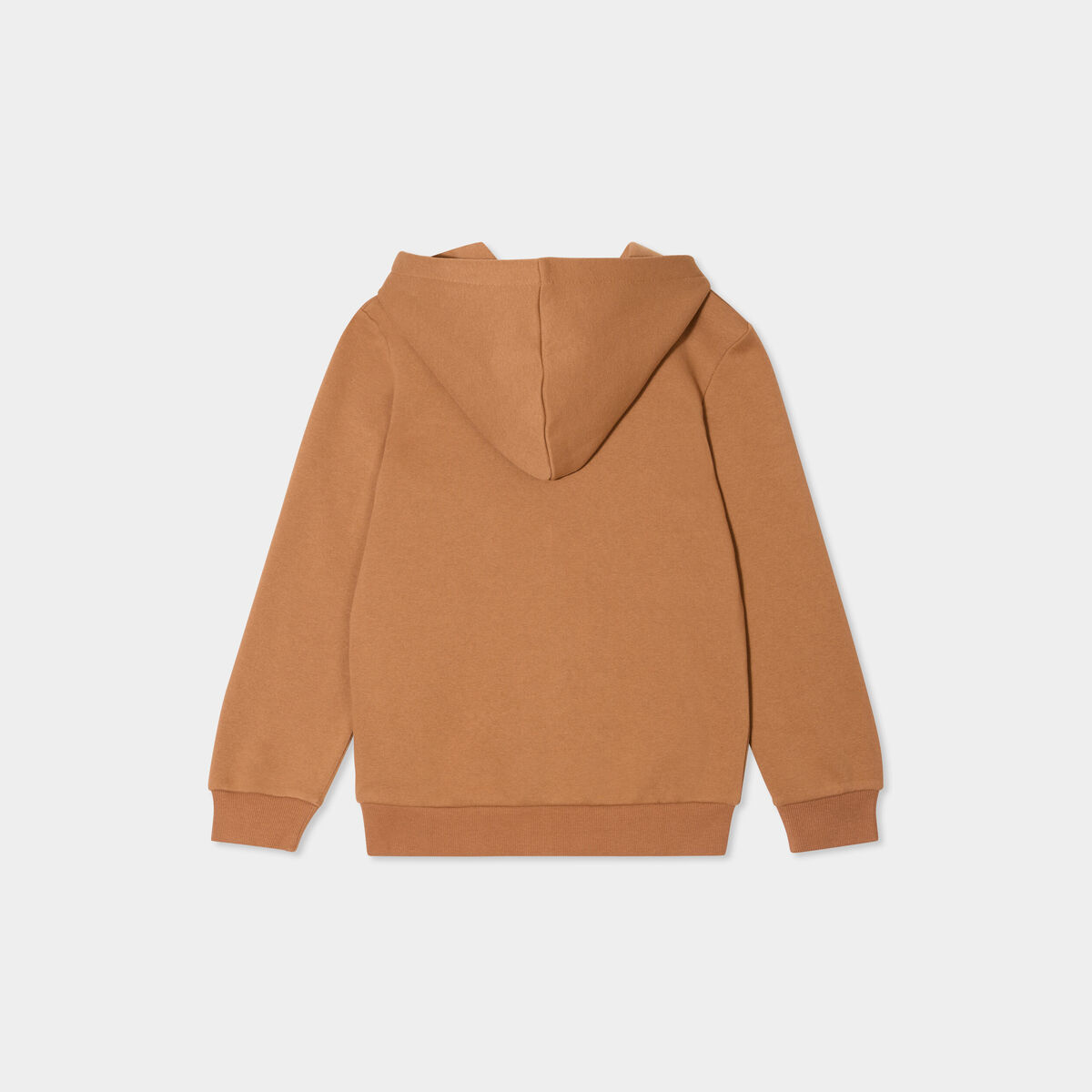 Sweat zippé à capuche et poches camel garçon