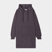 Robe sweat à capuche gris foncé femme