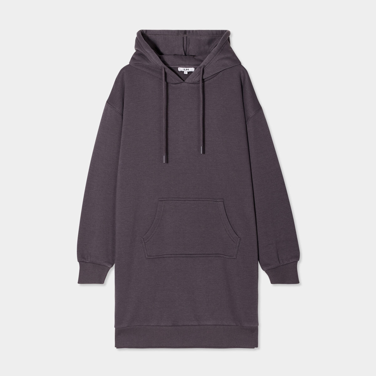 Robe sweat à capuche gris foncé femme