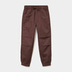 Pantalon battle taille &eacute;lastiqu&eacute;e coton marron fonc&eacute; gar&ccedil;on