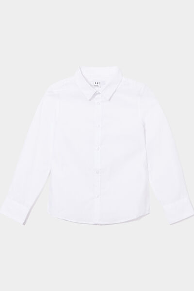 Chemise manches longues blanc garçon