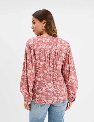 Blouse oversize manches longues Creeks vieux rose femme