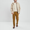 Pull en maille textur&eacute;e col rond creme homme