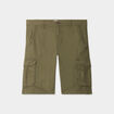 Bermuda short cargo poches &agrave; rabat coton vert kaki homme