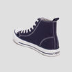 Baskets &agrave; lacets montantes en toile bleu marine homme