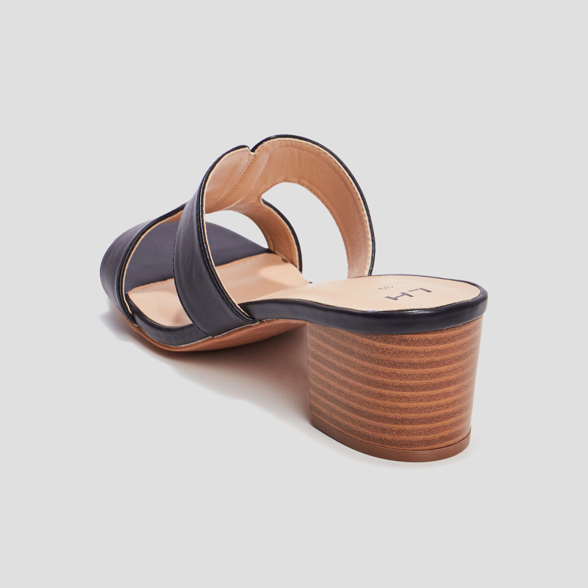 Mules à talons noir femme