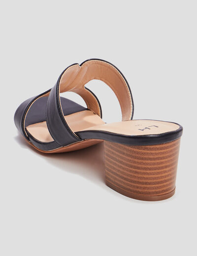 Mules à talons noir femme