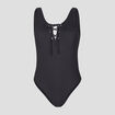 Maillot de bain une pièce à laçage noir femme