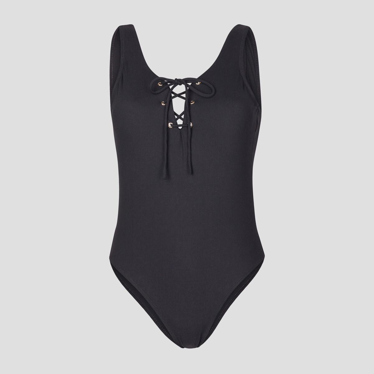 Maillot de bain une pièce à laçage noir femme