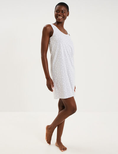 Chemise de nuit sans manches gris clair femme