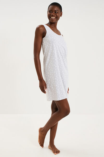 Chemise de nuit sans manches gris clair femme