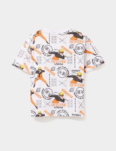 T-shirt manches courtes coton Naruto blanc garçon