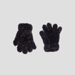 Gants fausse fourrure noir femme