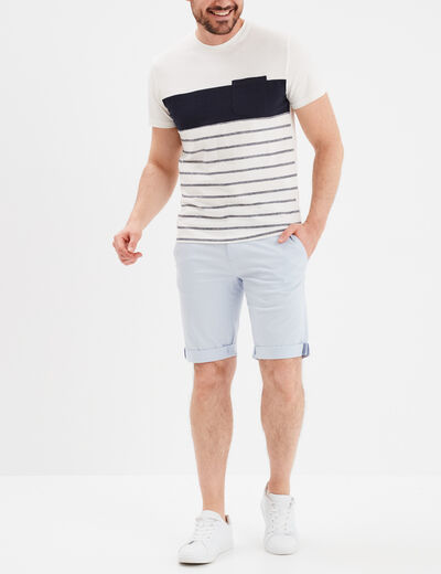 Short chino slim Creeks bleu clair homme
