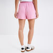 Short taille élastiquée gaze de coton rose vif femme