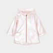 Parka imperméable à capuche métallisée rose poudrée bébé fille