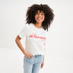 T-shirt manches courtes coton ecru femme