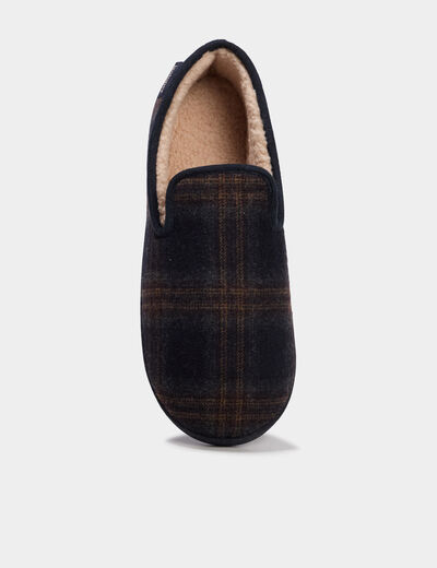 Chaussons fourr&eacute;s Isotoner bleu marine homme