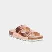 Mules métallisées Kickers rose femme