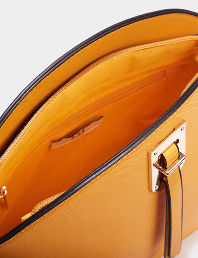 Sac en bandoulière détail boucle jaune moutarde femme