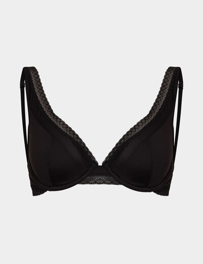 Soutien-gorge foulard paddé noir femme