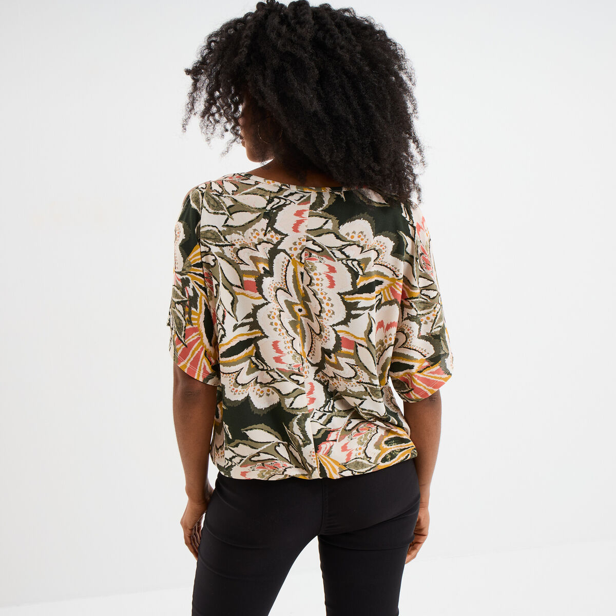 T-shirt manches courtes amples multicolore femme