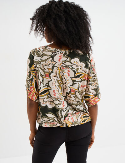 T-shirt manches courtes amples multicolore femme