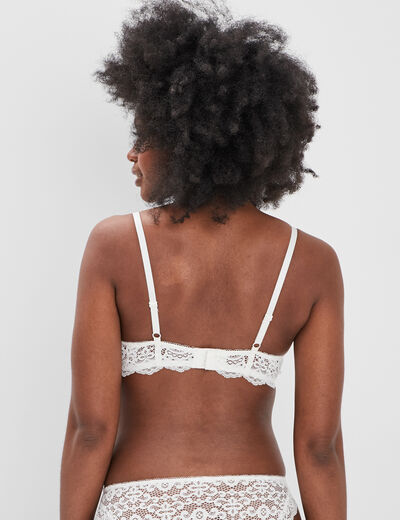 Soutien-gorge foulard en dentelle ecru femme
