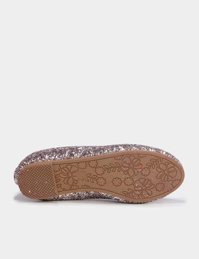 Ballerines &agrave; paillettes vieux rose fille