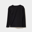 T-shirt col rond manches longues coton noir garçon