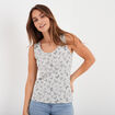 Débardeur coton bretelles larges gris clair femme