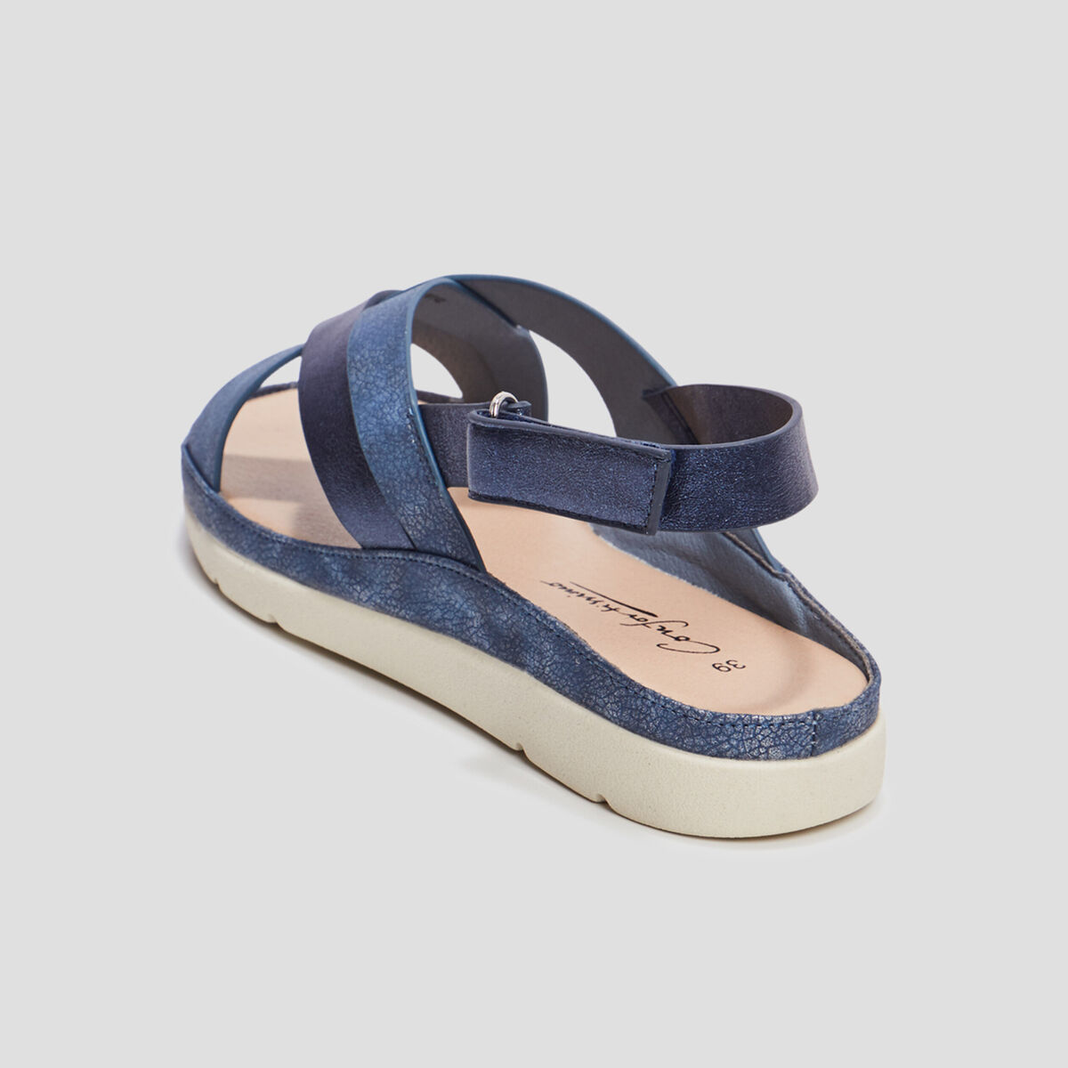 Mules pied large Confortissimo bleu femme