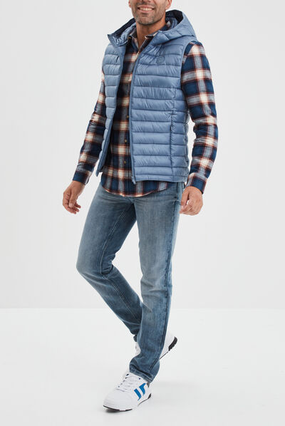 Doudoune sans manches à capuche Creeks bleu gris homme