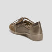 Tennis à lacets en cuir marron femme