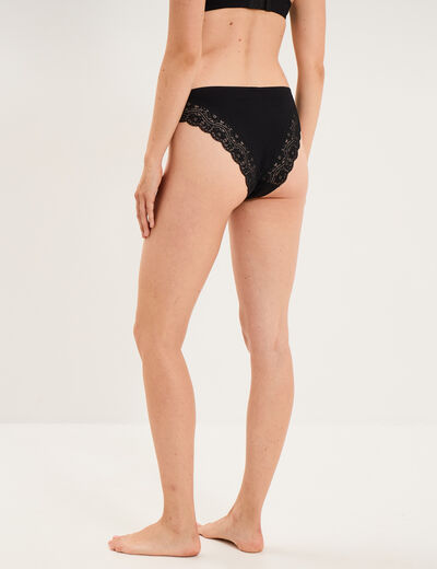 Culotte invisible &agrave; dentelle noir femme