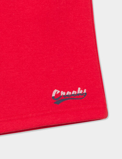 Short de jogging regular rouge garçon