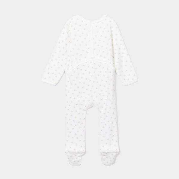 dors bien velours manches longues ecru bebe Dors-bien velours manches longues ecru bébé
