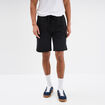 Bermuda cargo molleton taille &eacute;lastiqu&eacute;e noir homme